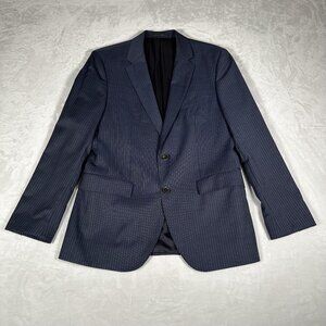 Hugo Boss Blazer Men Size 36R Striped Gray Guabello Super 130 Two-Button Jacket